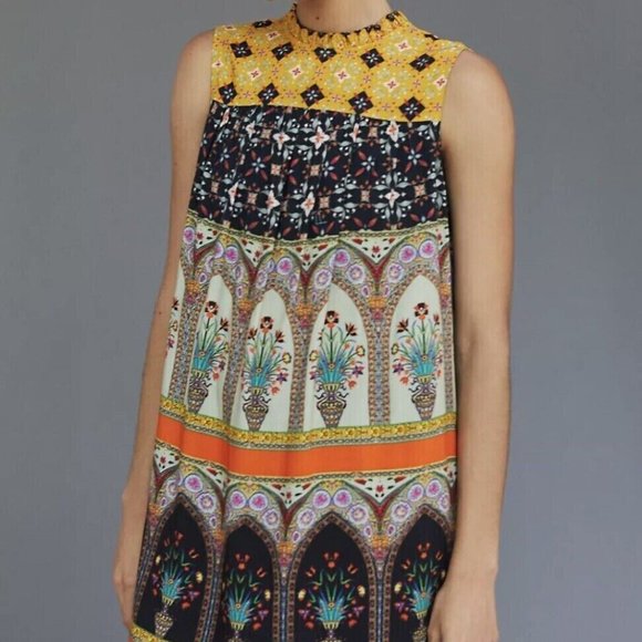 NWT Anthropologie Conditions Apply Ivy Shift BOHO Multicolor Mini Dress Size XSP - Picture 1 of 10